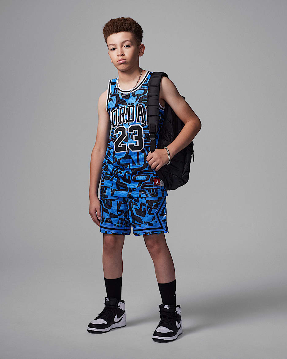 Jordan Dri FIT Big Kids MJ Printed Sport Diamond Shorts. Nike